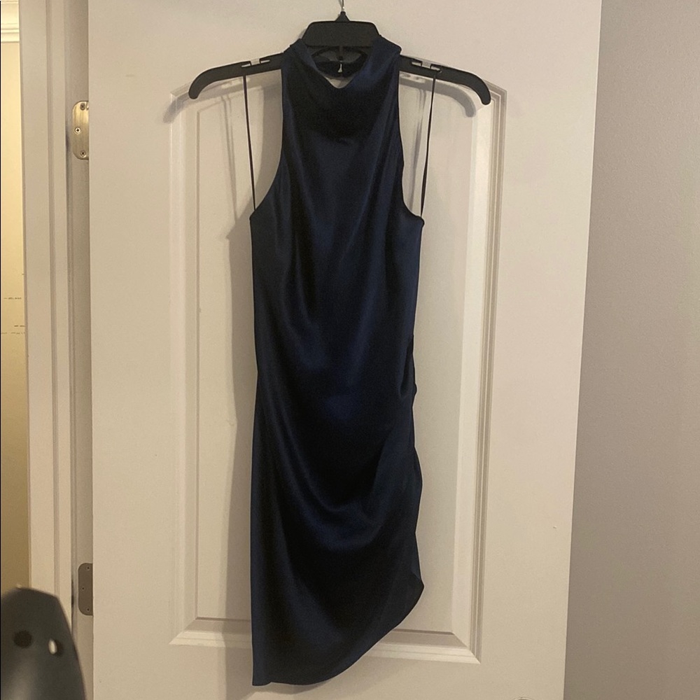 Elegant Navy Blue Sleeveless Dress